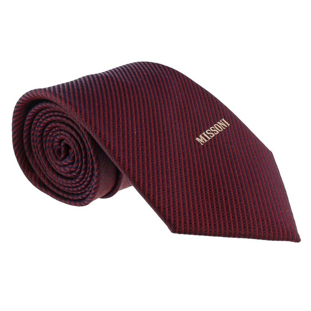 Missoni Interlock Woven Red Woven 100% Silk Tie